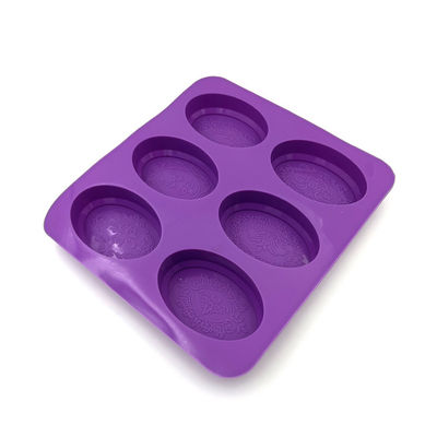 Langlebige, ovale Silikon-Seifenform, leicht, geruchlos, violette Farbe