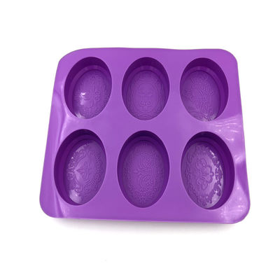 Langlebige, ovale Silikon-Seifenform, leicht, geruchlos, violette Farbe