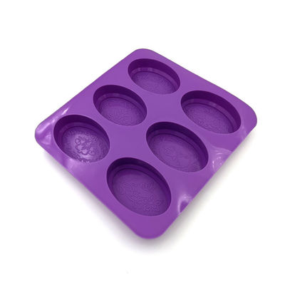 Langlebige, ovale Silikon-Seifenform, leicht, geruchlos, violette Farbe