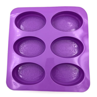 Langlebige, ovale Silikon-Seifenform, leicht, geruchlos, violette Farbe